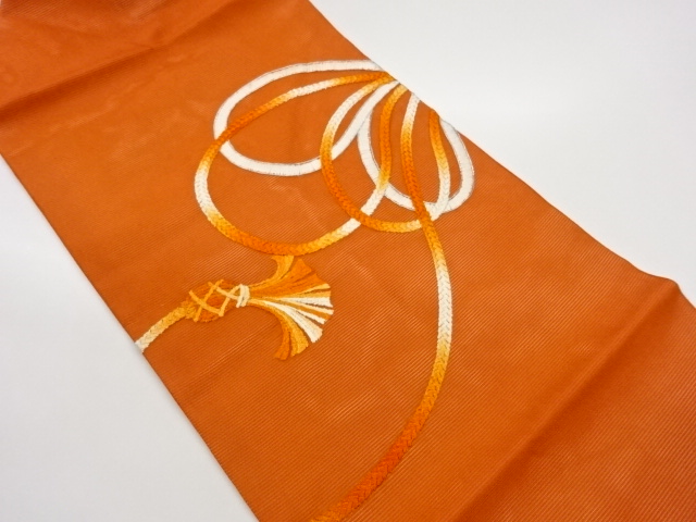 JAPANESE KIMONO / KIMONO FOR SUMMER SILVER KOMA EMBROIDERY BRAIDED COR